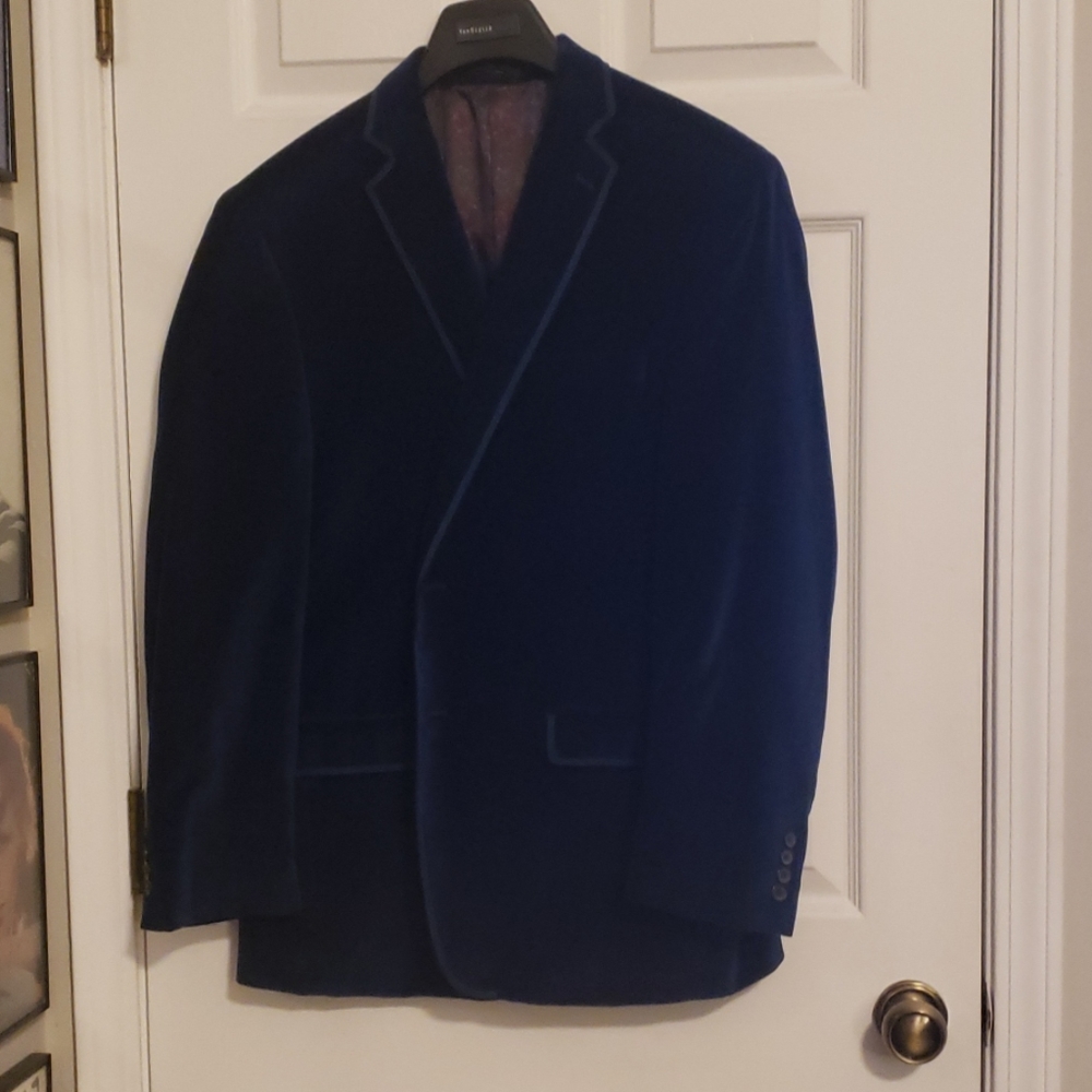 ark Blue Velvet Blazer